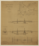 216189 Plattegrond, opstand en doorsneden van een ijzeren voetgangersdraaibrug (Molenbrug) over de Stadsbuitengracht ...